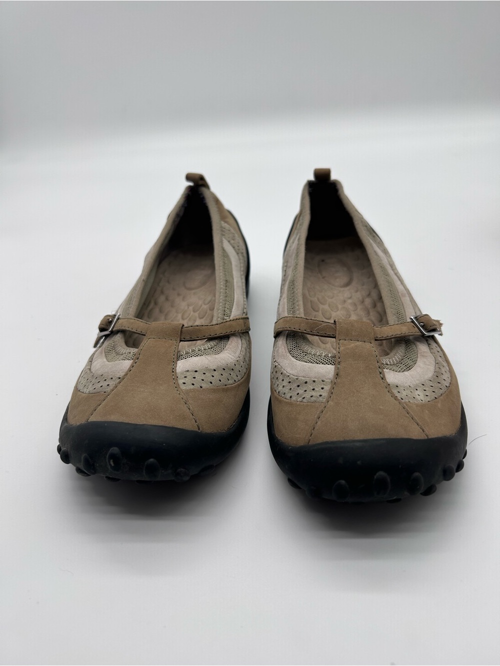 Clark’s Privo Brown Leather And Mesh Slip-On Mary Jane Flats size 8 - Picture 2 of 8